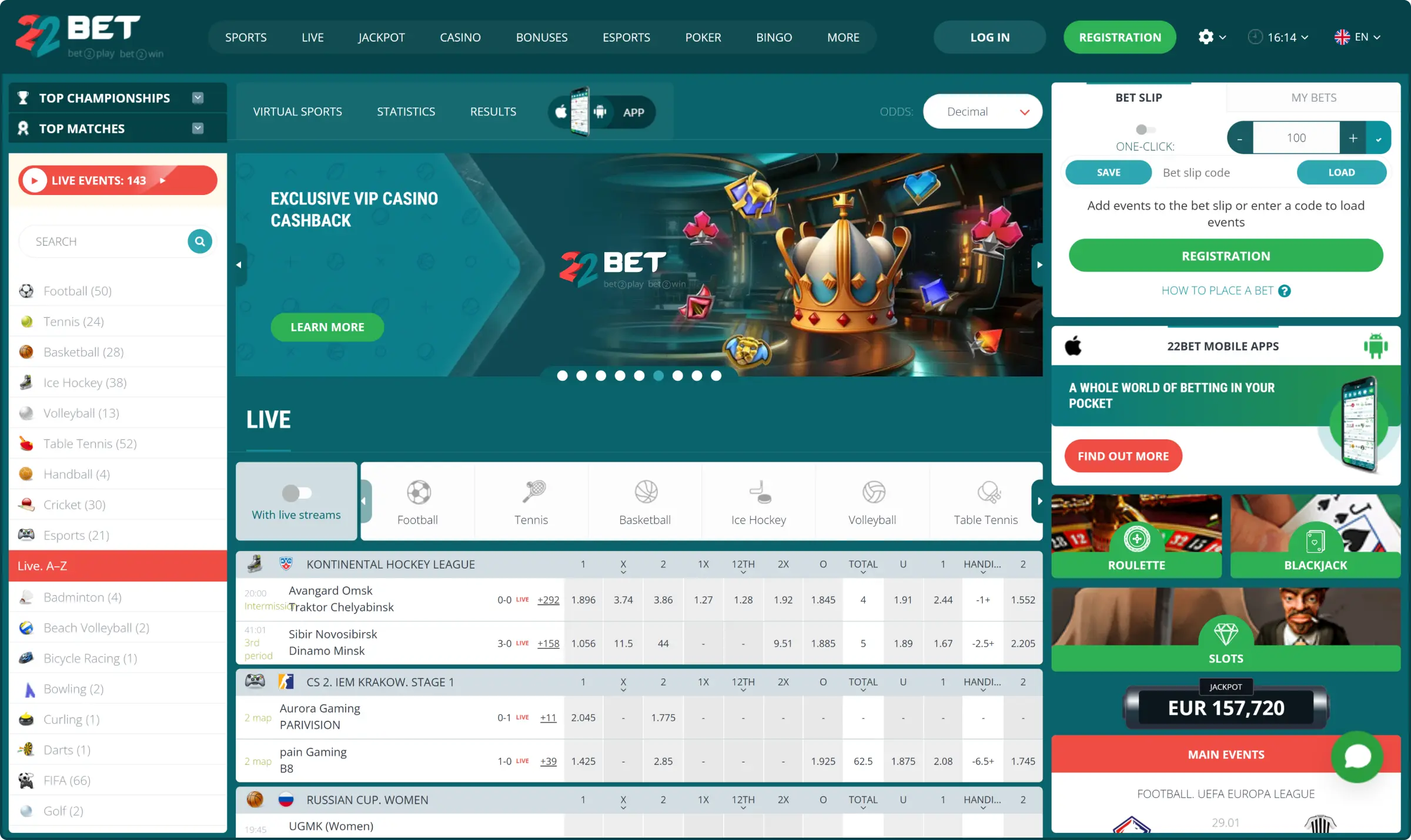 22Bet Popular Betting Site