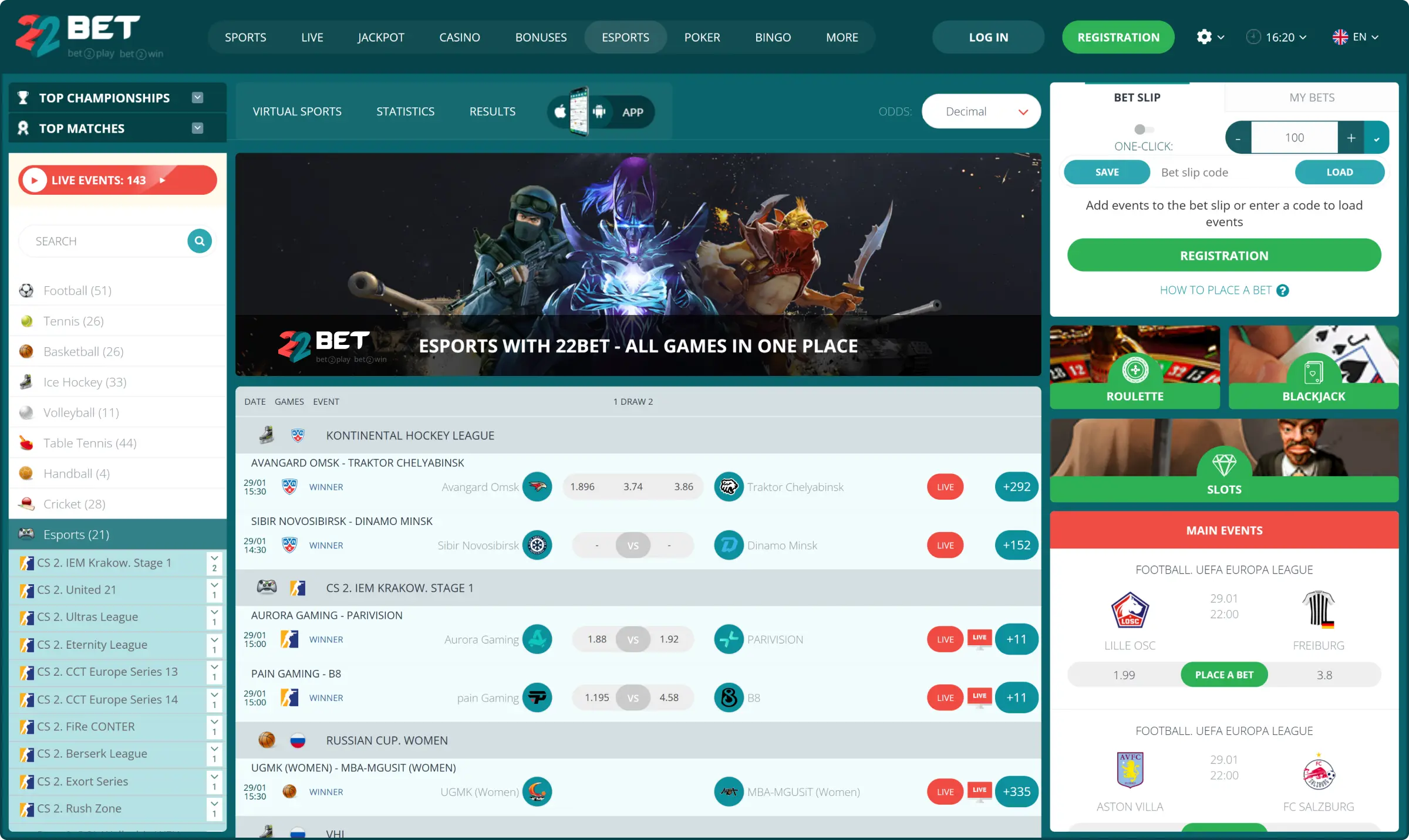 22Bet High Betting Odds